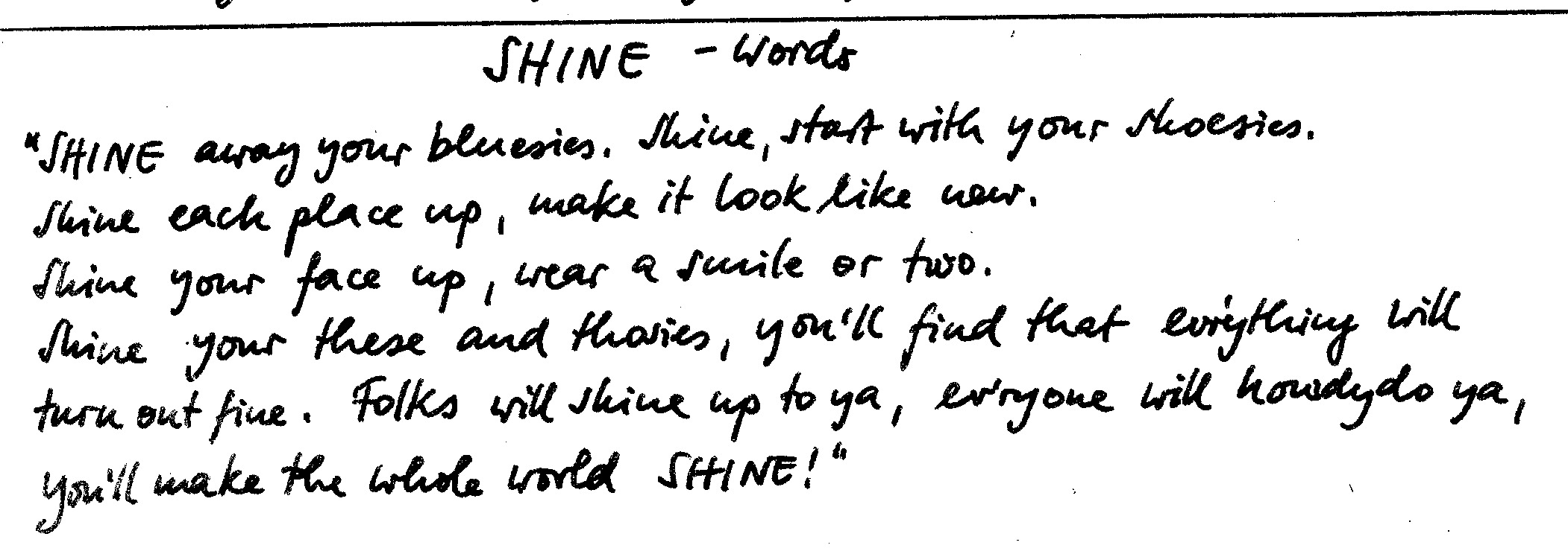 shine words leadsheet – book us for your next 20s or gatsby event